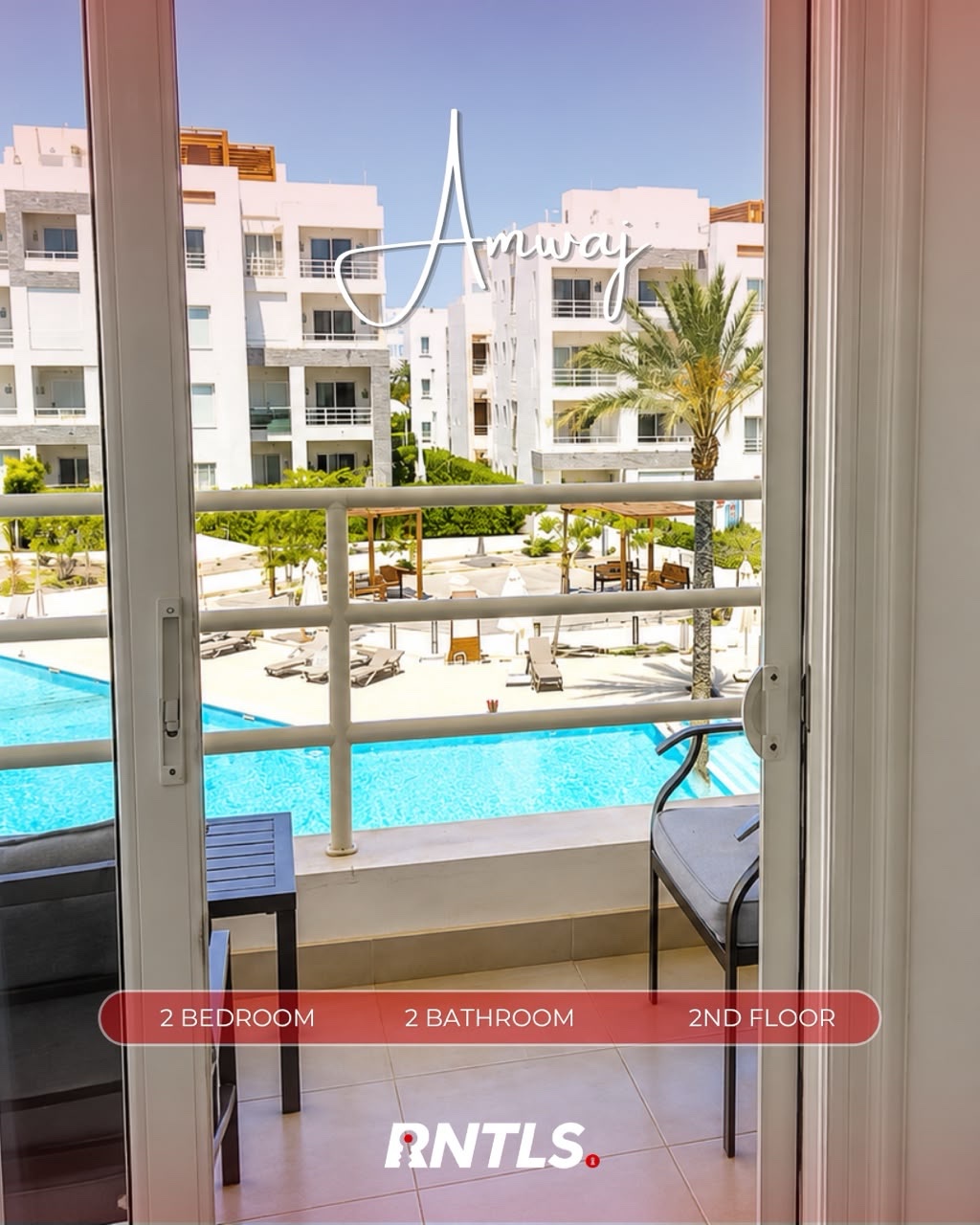 Chalet with pool view available for rent in Amwaj.