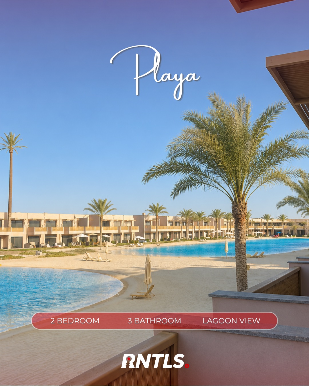 Chalet with lagoon view available for rent in Playa.