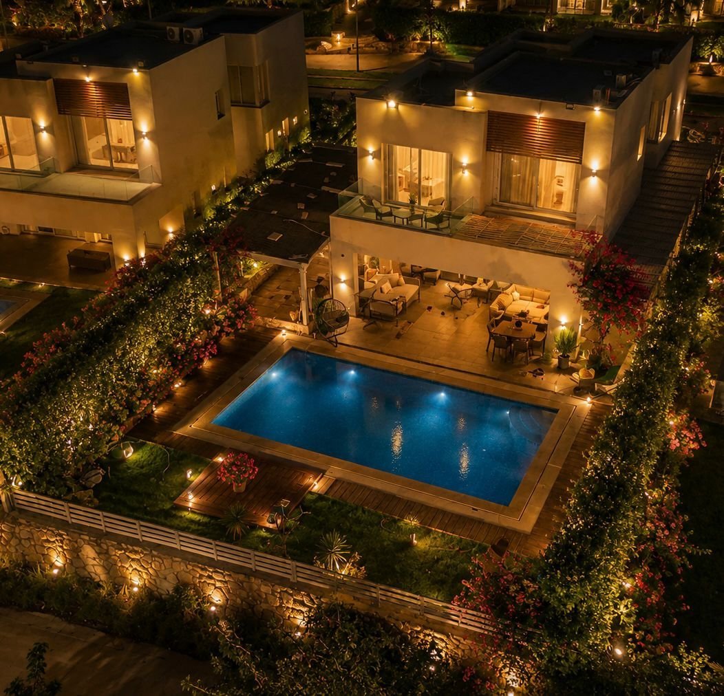 ڤيلا للايجار فى هاسبندا ريد  ٤ غرف غرفه سواق غرفه مربيه حمام سباحه خاص